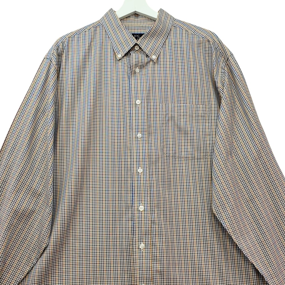 Jos. A. Bank Traveler's Collection Shirt Mens XL Multi Check Long Sleeve Cotton